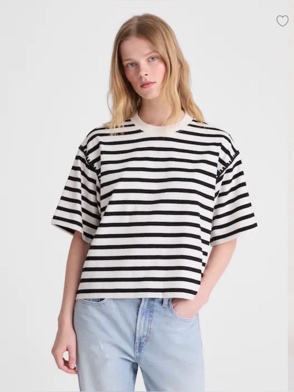 Madewell The Boxy Crop Tee in Allday Jersey- size S